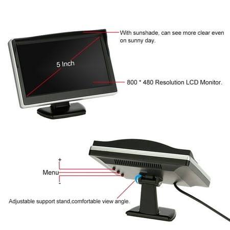 5" 800*480 TFT LCD HD Screen Monitor For Car Rear Reverse Rearview Backup Camera 5" 800*480 TFT LCD HD Screen Monitor For Car Rear Reverse Rearview Backup Camera